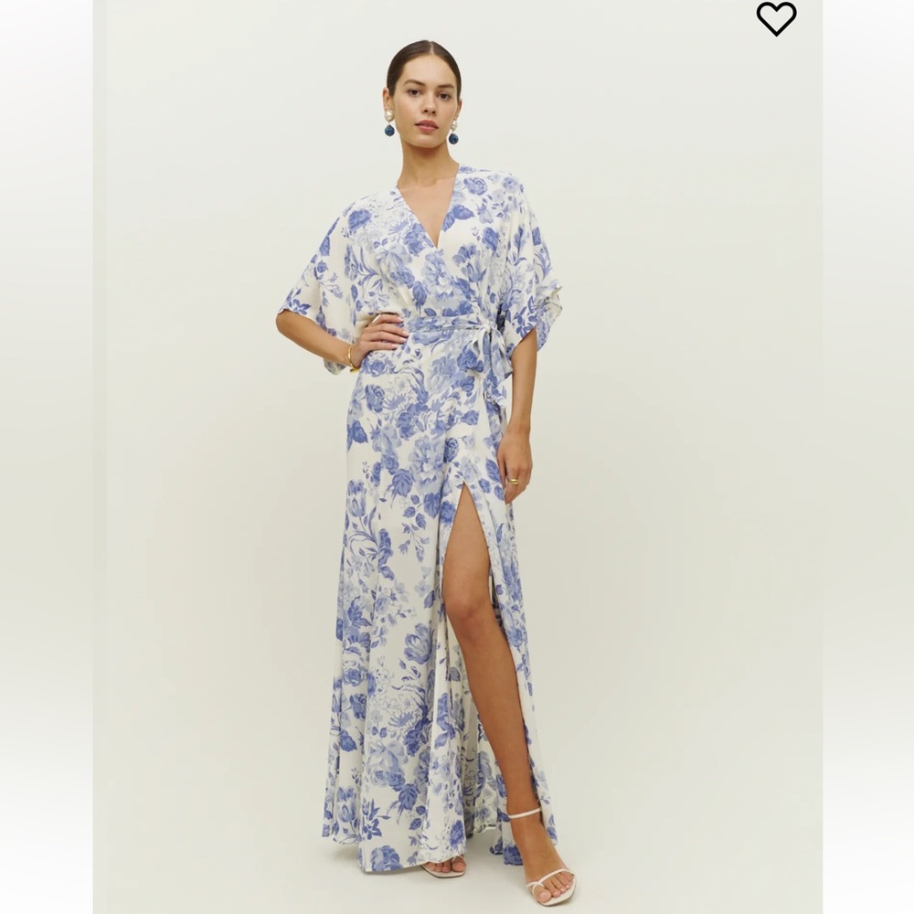 Reformation Winslow dress - XL blue and white floral